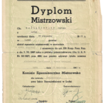 Dyplom Mistrzowski Marian Maślakiewicz Firma Pogrzebowa Maślakiewicz Łódź