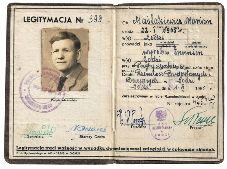 Marian Maślakiewicz legitymacja Firma Pogrzebowa Maślakiewicz Łódź